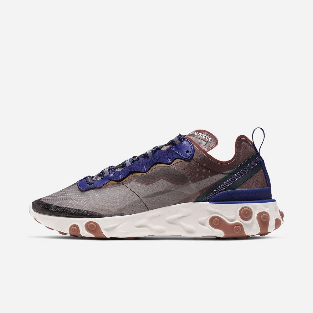 Sneakers Nike React Element 87 Marron 1056-923 Dusty Peach/Deep Royal Blue/Lucid Green/Atmosphere Grey Homme | BIM-29249016